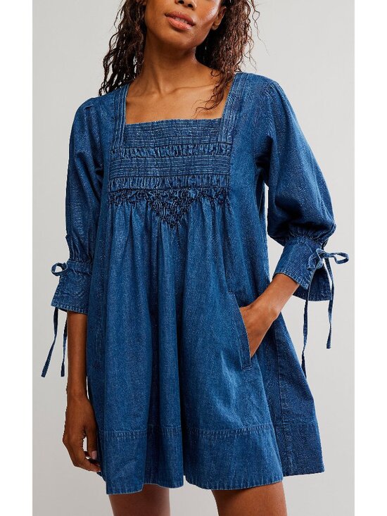 Free People Dresses & Skirts - FREE PEOPLE Sonora Denim Mini Dress / Midnight Rinse
